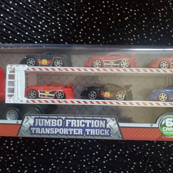 Jumbo Friction Transporter Truck - Red - Picture 3 of 9